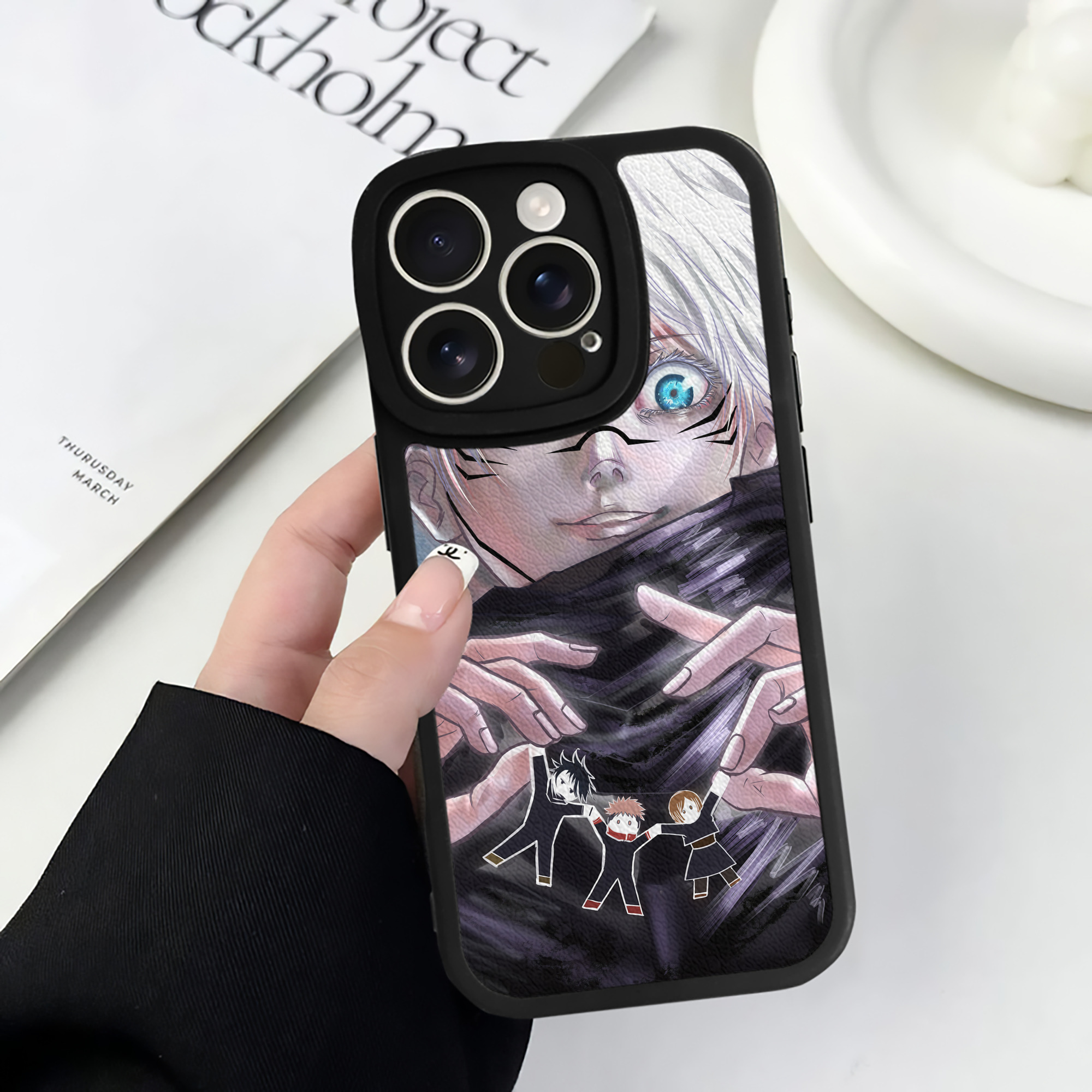 （画像用） 呪術廻戦 Jujutsu Kaisen 【iPhone 16シリーズ対応】シリコンスマホケース（レザー調） 材質：シリコン